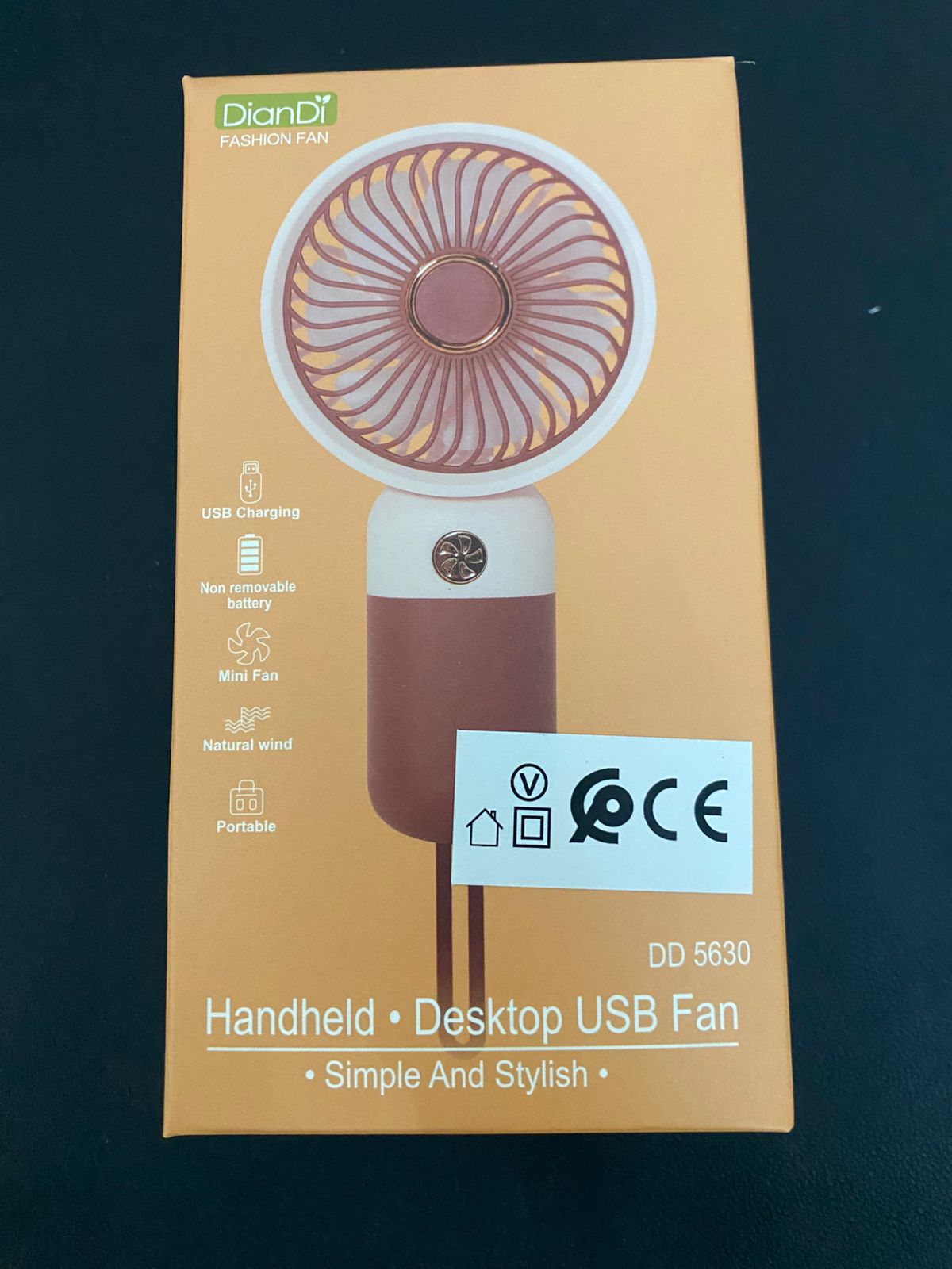 DIANDI Petit Ventilateur à Main Portable a Led Avec Charge USB (FRFARA)