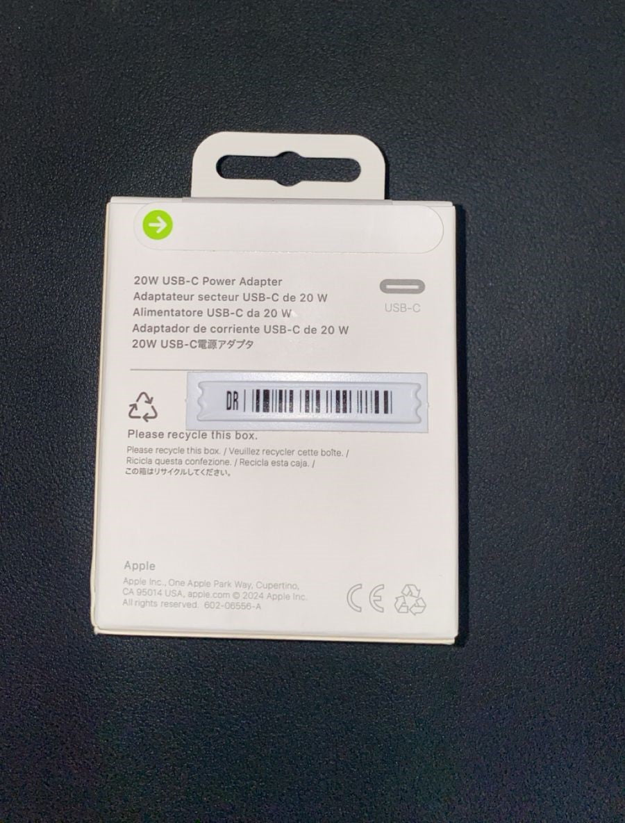 20W Power adapter(original) + cable lightning (original)