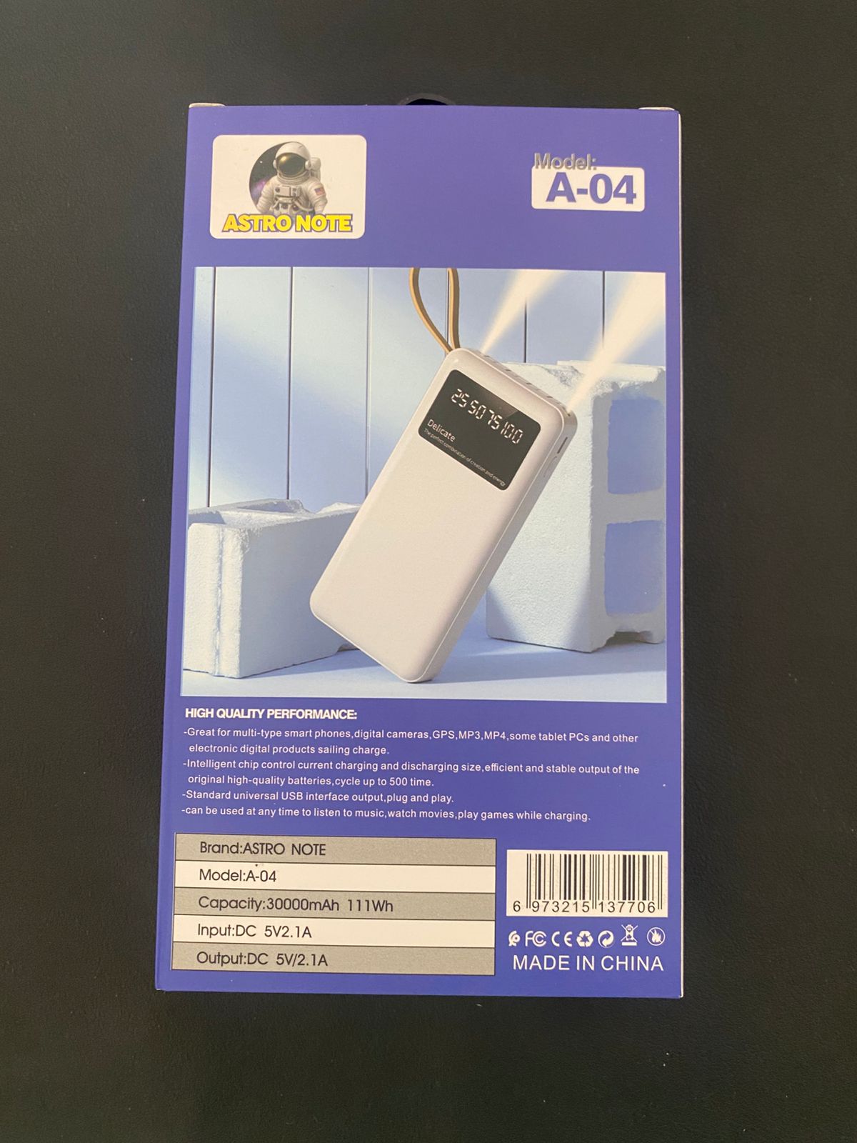 power bank (30000 mAh) astro note